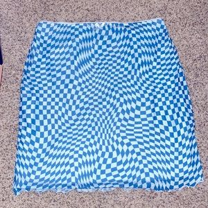 Blue Checkered wild fable mesh bodycon miniskirt size S